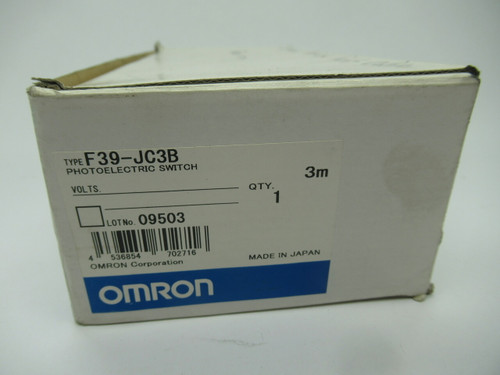 Omron F39-JC3B-D Photoelectric Switch Cable 3m Length M12 Connector NOP