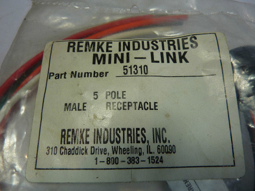 Remke 51310 Male Connector Mini Line 5 Pole NEW