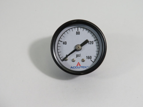 Accutek PG-160CD15 Pressure Gauge 0-160Psi 1-1/2" Dial 1/8" Back Connection NOP