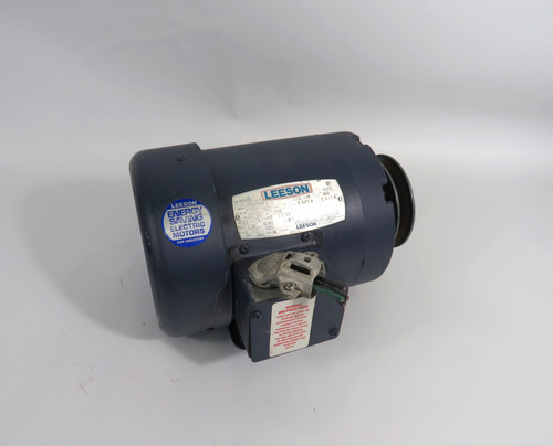 Leeson 1HP 3450/2850RPM 208-230V/460V C56 TEFC 3Ph 60/50HZ C/W Pulley USED