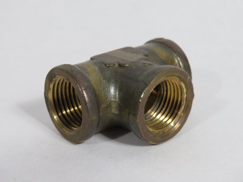 Fairview 101-C Forged Brass Tee Fitting 3/8" Female NPT USED