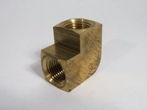 Generic 90 Degree Brass Elbow 1/2" Female NPT Lot of 3 USED