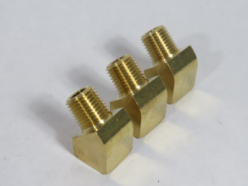 Generic Brass Street Elbow Fitting 45 Degree 1/4" NPT Lot of 3 USED