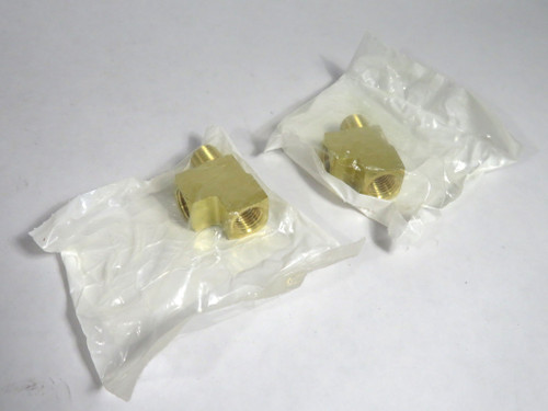 Generic Brass Street Tee Fitting 1/4" NPT Lot of 2 NOP