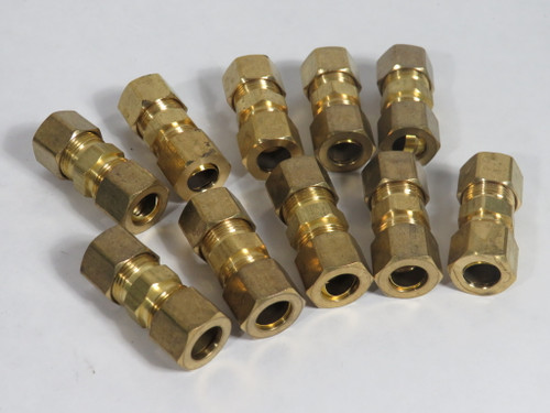 Generic Brass Compression Union Fitting 3/8" Tube OD Lot of 10 USED