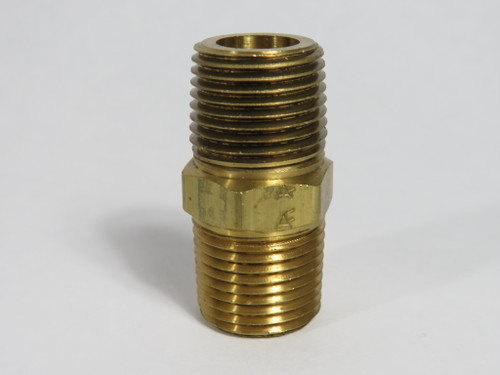 Generic Brass Hex Nipple 1/2" NPT 1-3/4" Length Lot of 7 USED