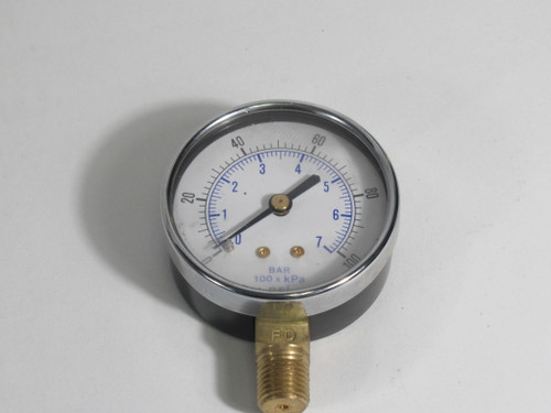 Generic Pressure Gauge 2" Dial 0-100 Psi 1/8" NPT Bottom Port USED