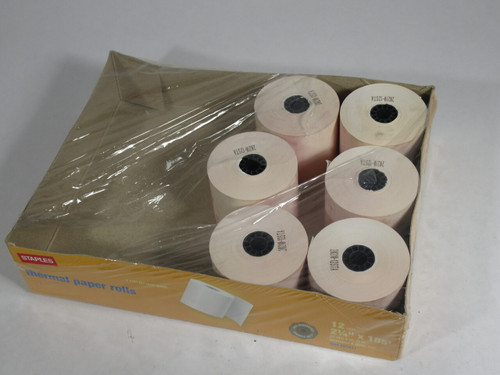 Staples 565431 Thermal Paper Roll 2-1/4" x 185Ft BPA Free Pack Of 6 *OPEN* NEW