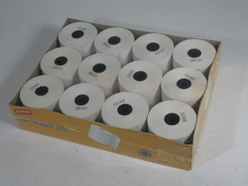 Staples 565431 Thermal Paper Roll 2-1/4" x 185Ft BPA Free Pack Of 12 NEW