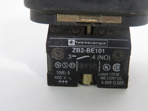 Telemecanique XB3BG03 Key Switch 3 Position 2NO *No Key* USED