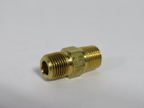 Parker 216P-2 Brass Hex Pipe Nipple 1/8" NPT Lot of 5 USED