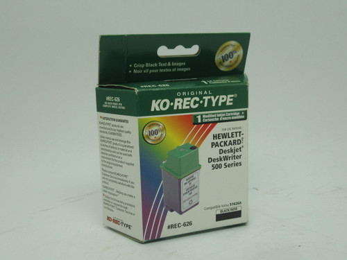 Ko-Rec-Type REC-626 Modified Ink Cartridge BLACK Compatible w/ 51626A RFB