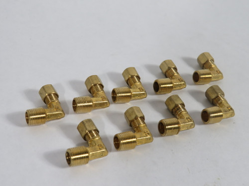 Generic Brass 90 Deg Elbow Compression Fitting 1/8" Tube 1/8" NPT Lot of 9 NOP