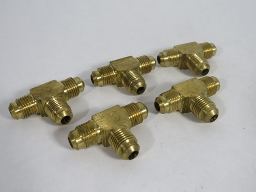 Generic Brass Union Tee Fitting 45 Deg Flare 5/16" Tube Lot of 5 USED