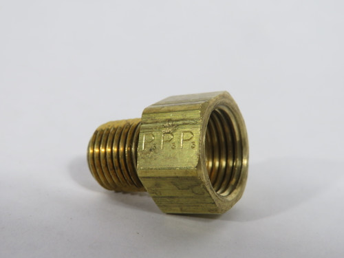 Parker 664FHD-6-4 Brass Adapter 45° Female Flare 3/8" Tube 1/4" NPT USED