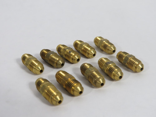 Generic Brass Union Fitting 45 Deg Flare 1/8" Tube Lot of 10 SHELF WEAR NOP