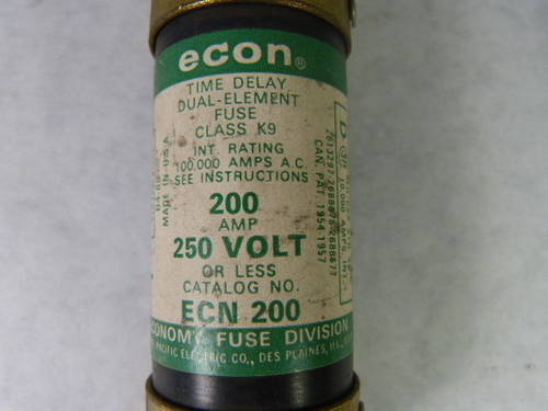 ECON ECN-200 Dual Element Time Delay 200A 250V USED