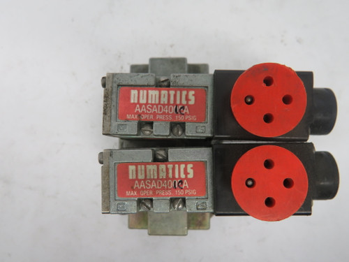 Numatics AASAD400CA Solenoid Valve & Coil Assembly x2 Valve W/ Manifold USED