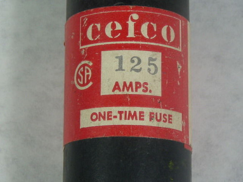 Cefco OT125/600 One Time Fuse 125A 600VAC USED