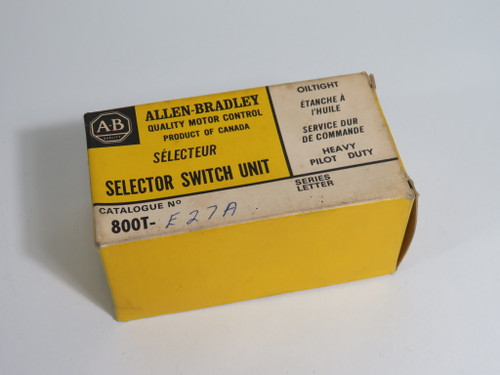 Allen-Bradley 800T-E27A Selector Switch 600V Max 30mm NEW