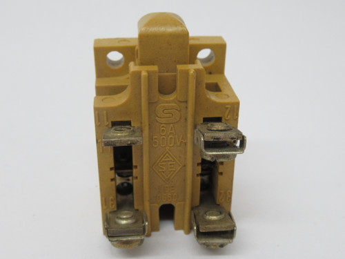 Sontheimer 7391/D1 Brown Contact Block 2NO 6A@500VAC *Missing Screws* USED