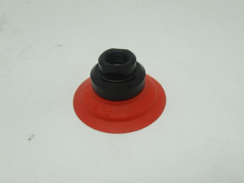 Piab 0101553 Red Silicon F40-2 Suction Cup w/Filter 1/8"NPSF 21mmH USED