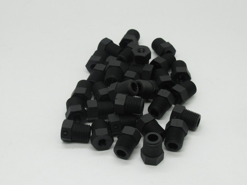 Generic Nylon Bushing 1/8"NPT to 10-32 BLACK Lot Of 32 NOP