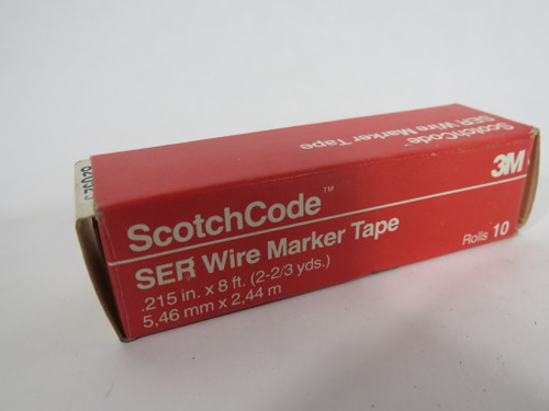 3M SER-6 SER Wire Marker Tape .215" x 8 Ft Lot of 3 *Some Dirt on Tape* NEW