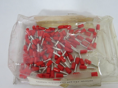 ITC 101.008 Red Single Insulated Ferrule 1.0mm2 Lot of 117 *Damaged Case* NEW