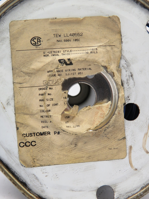 Generic U-LE76241 Spooled Wire 600V 16/26B AWG 30 Mils 107m Blue USED