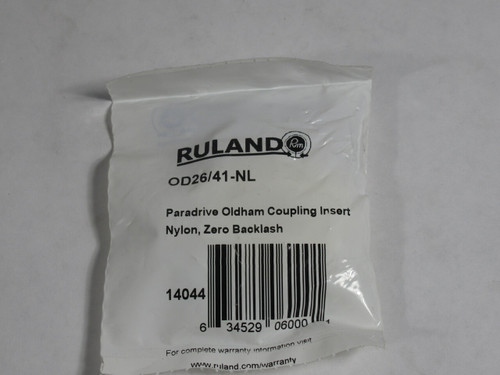 Ruland OD26/41-NL Coupling Insert 1-5/8"OD Zero Backlash Nylon NWB