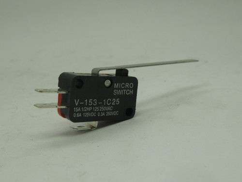 Micro Switch V-153-1C25 Snap Action Limit Switch 15A 1/2HP 125-250VAC NOP
