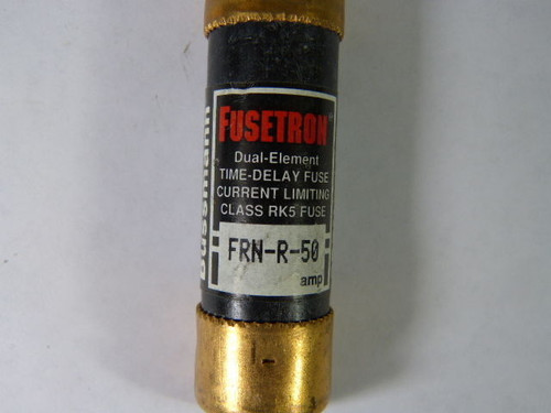 Fusetron FRN-R-50 Dual Element Time Delay Fuse 50A 250V USED