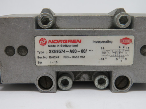 Norgren SXE9574-A80-00 Solenoid Valve 1-10 bar NO COIL USED