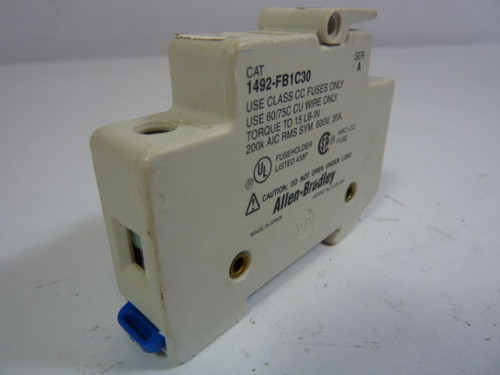 Allen-Bradley 1492-FB1C30 Fuse Holder 30Amp 600V 1-Pole Series-A USED