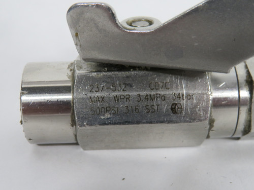 Graco 237-532 Stainless Steel Ball Valve 3.4mPa 34 bar 500 psi 3/8" FNPT USED