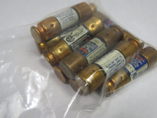 Fusetron FRN-R-5 Time Delay Dual Element Fuse 5A 250V Lot of 10 USED