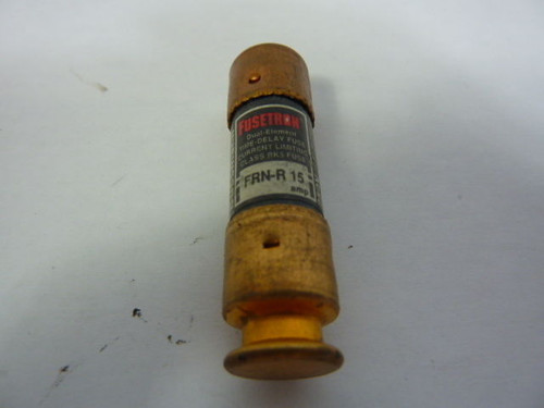 Fusetron FRN-R-15 Dual Element Time Delay Fuse 15A 250V USED