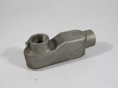 EDC LB-3/4 set Screw Hub Conduit Aluminum W/Cover  USED