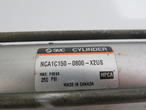 SMC NCA1C150-0800-X2US Pneumatic Cylinder 1.50" Bore 8" Stroke USED