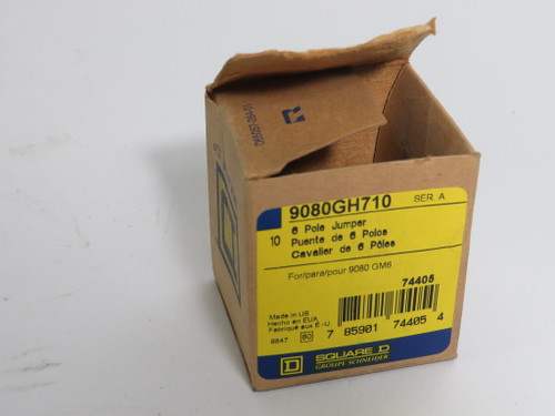 Square D 9080GH710 6 Pole Jumper For Terminal Block 10-Pack *Damaged Box* NEW