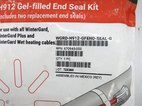 NVent WGRD-H912-GFEND-SEAL-G H912 Gel-Filled End Seal Kit *Sealed Bag* NWB