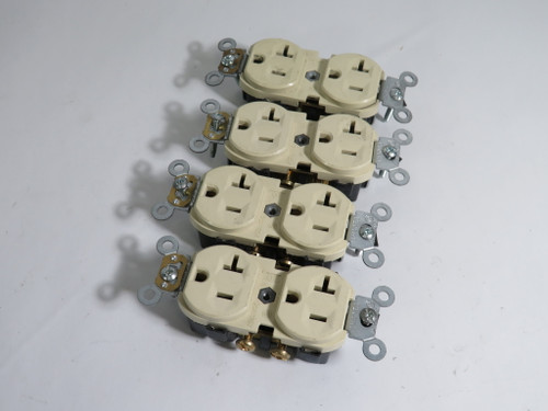 Leviton BR20-I Duplex Receptacle Ivory 20A 125V Lot of 4 USED