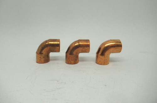 Nibco 9055350 Copper 3/8" Female Solder 90 Degree Elbow Fitting Lot of 3 NOP