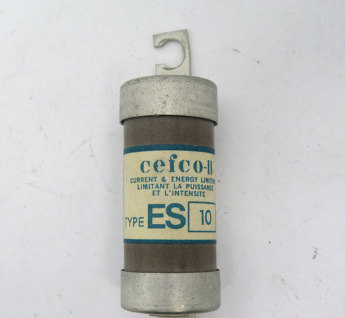 Cefco ES10 Current & Energy Limiting Fuse Open Hole 600V 10A USED