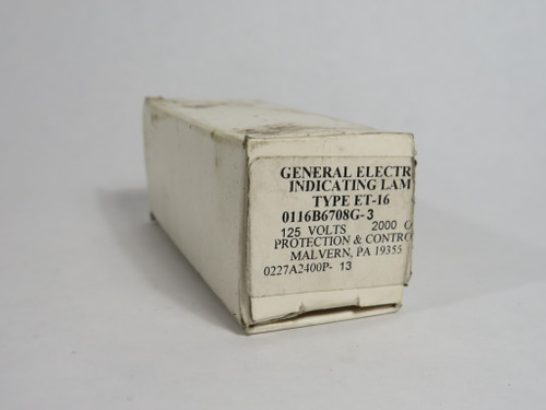 General Electric 0116BG708G3 Indicating Light No Cap Type ET-16 SHELF WEAR NEW