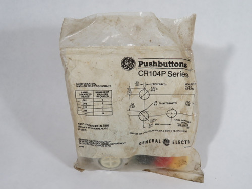 General Electric CR104PBG00U2 Extended Push Button Operator w/Color Caps NWB