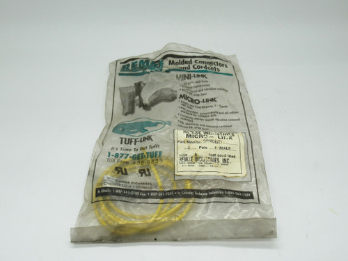 Remke 203A0060T1 Dual Key Micro-Link Plug Assembly 300V 3P *Shelf Wear* NWB