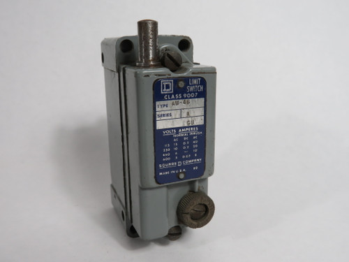 Square D 9007AW-46 Limit Switch 115/230/460/600V 15/10/6/5A COSMETIC DAMAGE USED