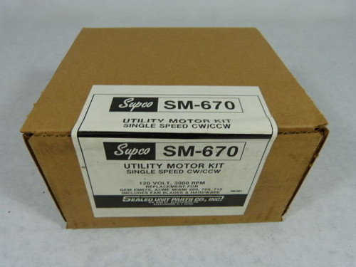 Supco SM-670 Utility Motor Kit Single Speed - Sealed in Package ! NEW !